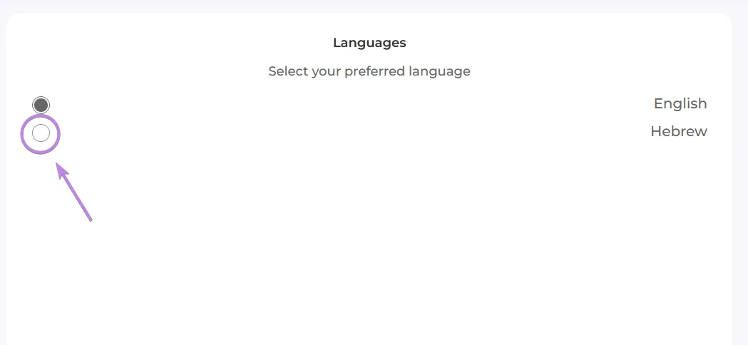 Language select