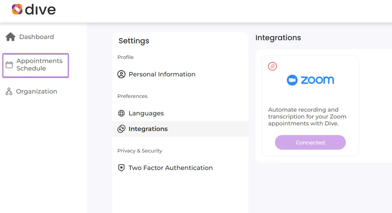 Navigate to appointments