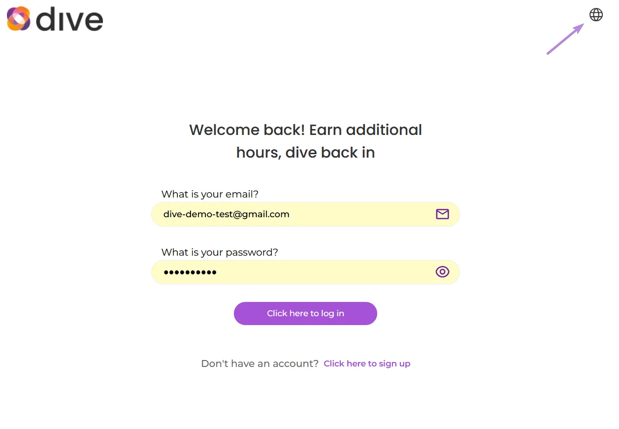 Language select from login/signup